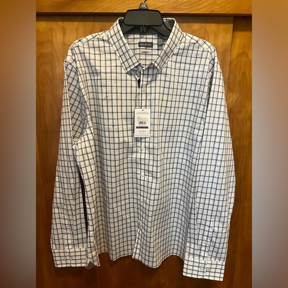 Van Heusen long sleeve plaid dress shirt size: XXL men’s new with tags